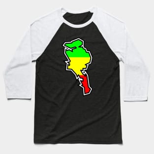 Quadra Island Silhouette in Rastafarian Flag Colours - Rasta - Quadra Island Baseball T-Shirt